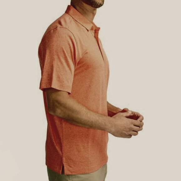 Cutter & Buck CB Drytec Luxe Solid Orange Mens Short Sleeve Polo - Picture 2 of 15